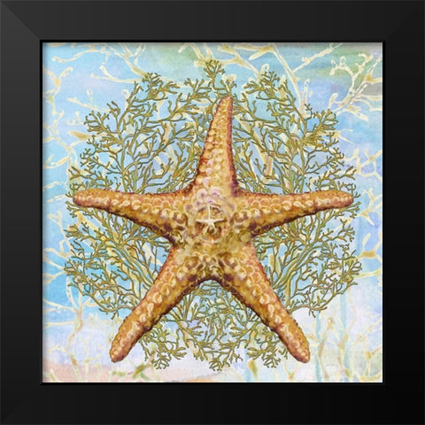 Shell Medley II Black Modern Wood Framed Art Print by Diannart