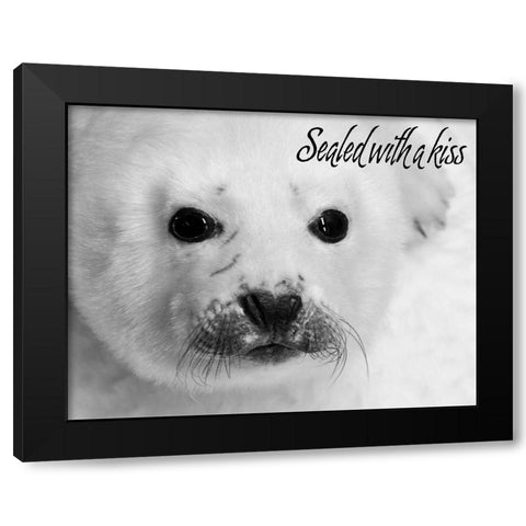 Sealed with a Kiss Black Modern Wood Framed Art Print by Mansfield, Kathy