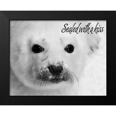 Sealed with a Kiss Black Modern Wood Framed Art Print by Mansfield, Kathy