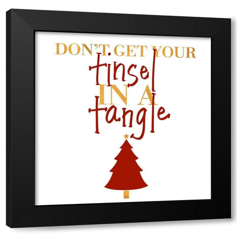 Tinsel in a Tangle Black Modern Wood Framed Art Print with Double Matting by SD Graphics Studio