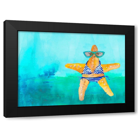 Fun Under The Sea I Black Modern Wood Framed Art Print by Loreth, Lanie