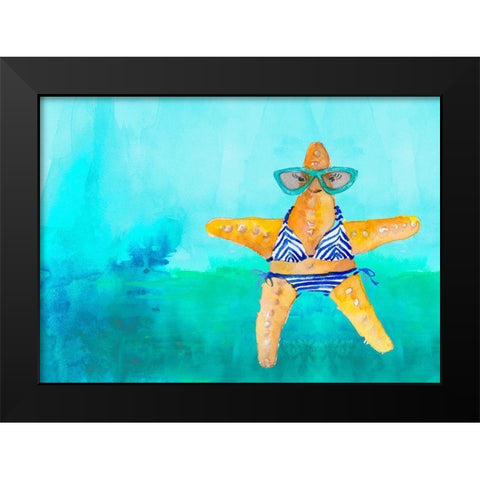 Fun Under The Sea I Black Modern Wood Framed Art Print by Loreth, Lanie