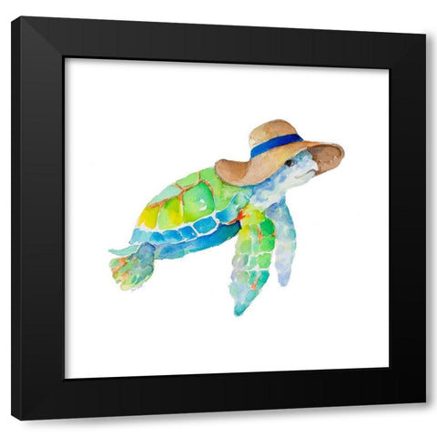 Day at the Beach Square I Black Modern Wood Framed Art Print by Loreth, Lanie