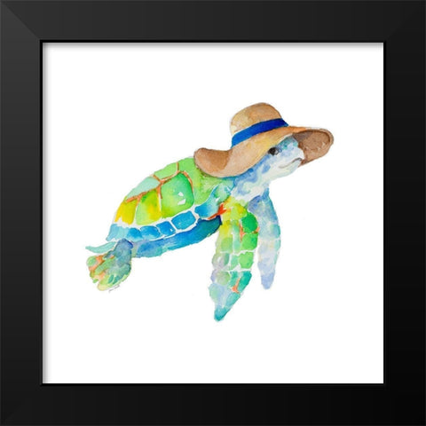 Day at the Beach Square I Black Modern Wood Framed Art Print by Loreth, Lanie