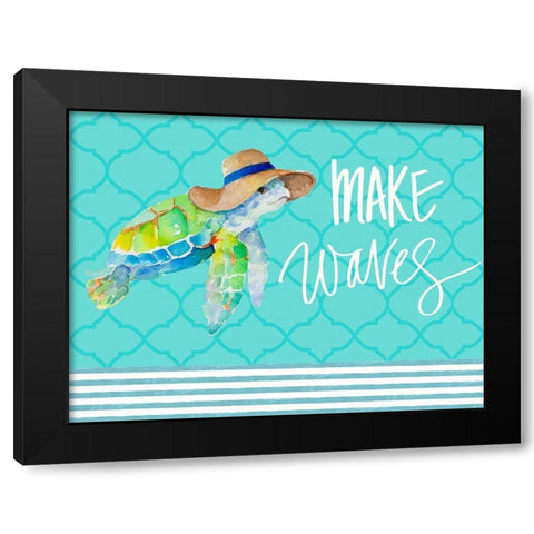 Make Waves Black Modern Wood Framed Art Print by Loreth, Lanie