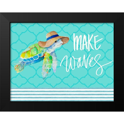 Make Waves Black Modern Wood Framed Art Print by Loreth, Lanie
