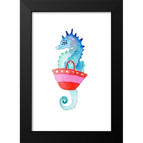 Grab Your Beach Bag I Black Modern Wood Framed Art Print by Loreth, Lanie