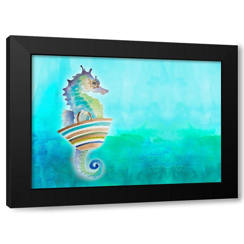 Fun Under The Sea II Black Modern Wood Framed Art Print by Loreth, Lanie