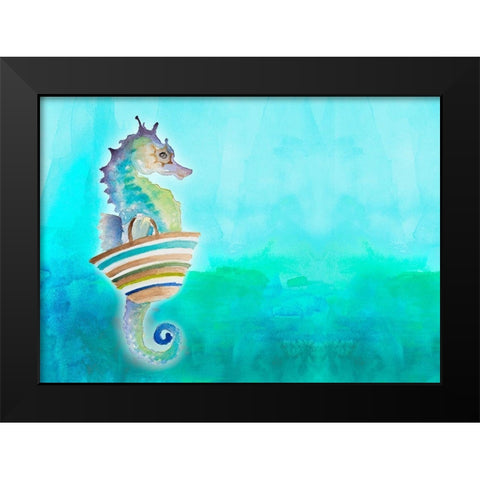 Fun Under The Sea II Black Modern Wood Framed Art Print by Loreth, Lanie