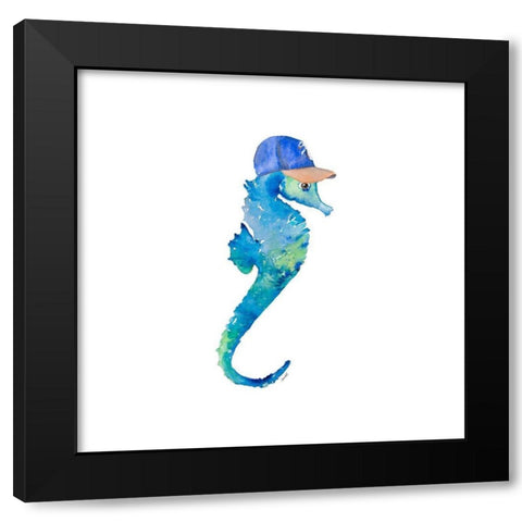 Baseball Seahorse Black Modern Wood Framed Art Print with Double Matting by Loreth, Lanie
