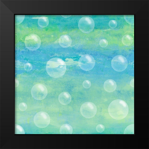 Bubble Pattern Black Modern Wood Framed Art Print by Loreth, Lanie