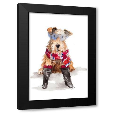 Stylish Airedale Terrier Black Modern Wood Framed Art Print by Loreth, Lanie