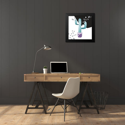 Cactus Decor I Black Modern Wood Framed Art Print by SD Graphics Studio