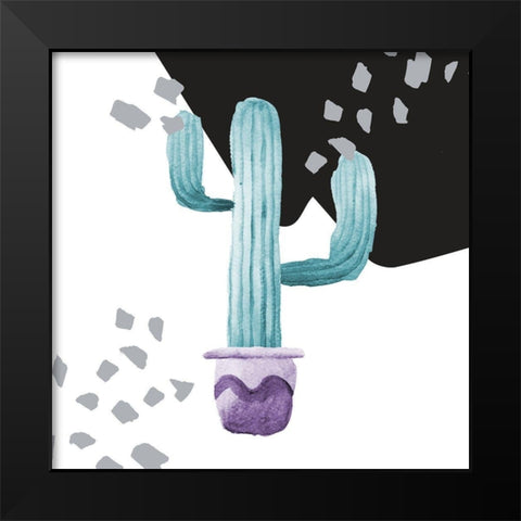 Cactus Decor I Black Modern Wood Framed Art Print by SD Graphics Studio