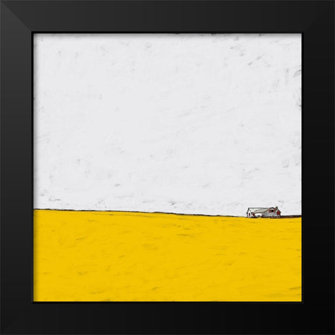 Barn in the Distance Black Modern Wood Framed Art Print by Mabat, Ynon