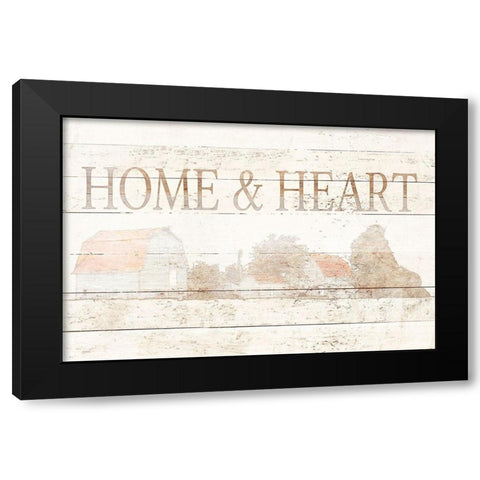Home and Heart Black Modern Wood Framed Art Print by Mabat, Ynon