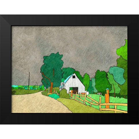 Rainy Season on the Farm Black Modern Wood Framed Art Print by Mabat, Ynon