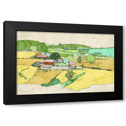 Large Farm Black Modern Wood Framed Art Print with Double Matting by Mabat, Ynon