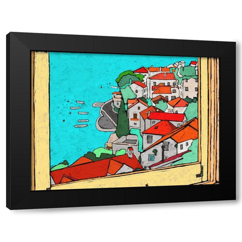Along the Coast Black Modern Wood Framed Art Print by Mabat, Ynon
