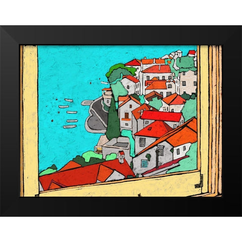 Along the Coast Black Modern Wood Framed Art Print by Mabat, Ynon