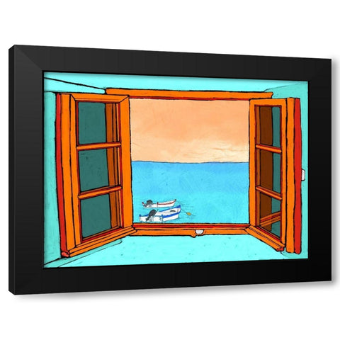 Through the Window Black Modern Wood Framed Art Print by Mabat, Ynon