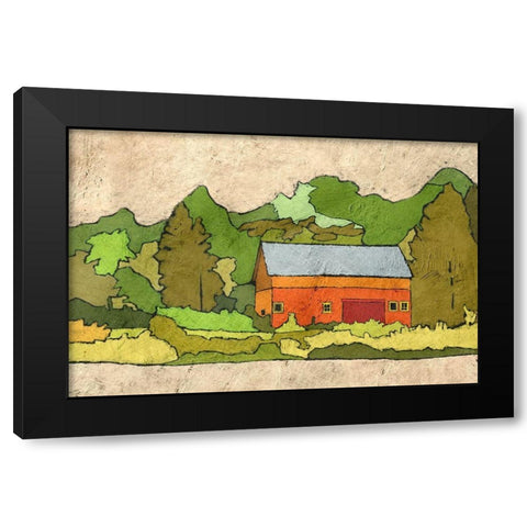 Cabin in the Green Forest Black Modern Wood Framed Art Print with Double Matting by Mabat, Ynon