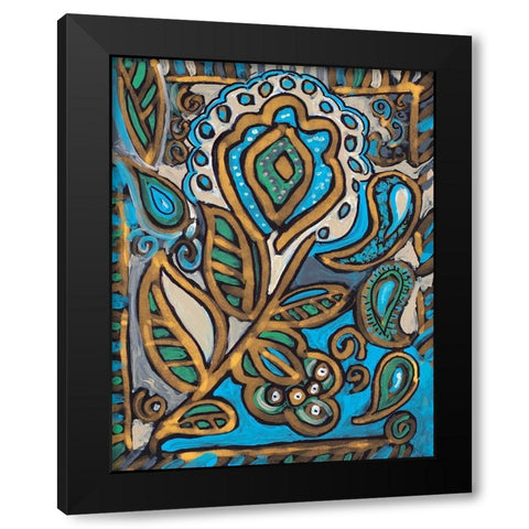 Neutral Floral Deco II Black Modern Wood Framed Art Print by Pattinian, Merri
