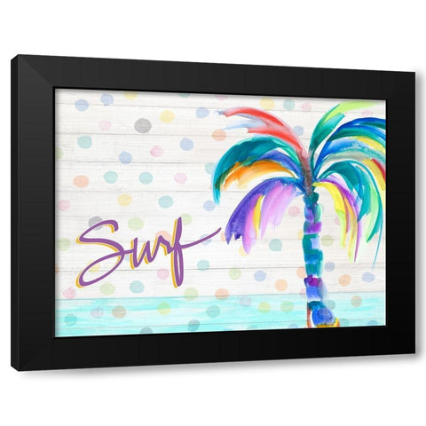 Surf Near the Palm Tree Black Modern Wood Framed Art Print with Double Matting by DeRice, Julie