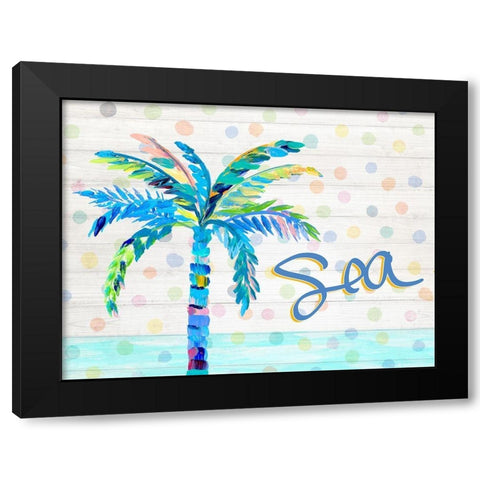 Palm Tree Near the Sea Black Modern Wood Framed Art Print with Double Matting by DeRice, Julie
