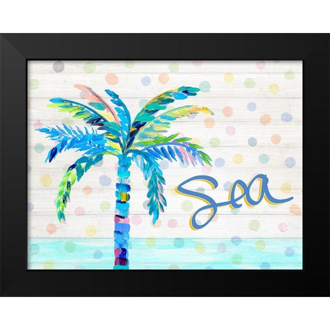 Palm Tree Near the Sea Black Modern Wood Framed Art Print by DeRice, Julie