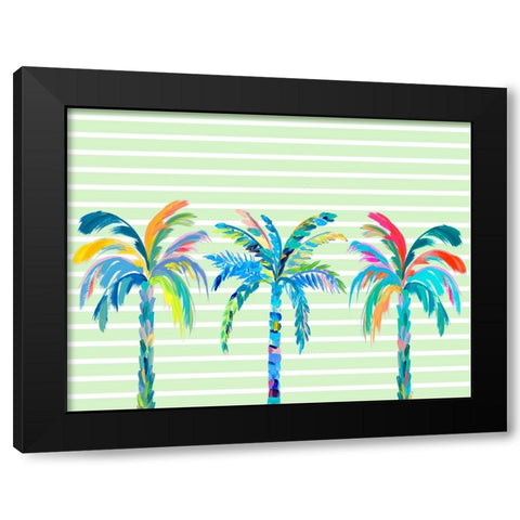Funky Palm Trees Black Modern Wood Framed Art Print by DeRice, Julie