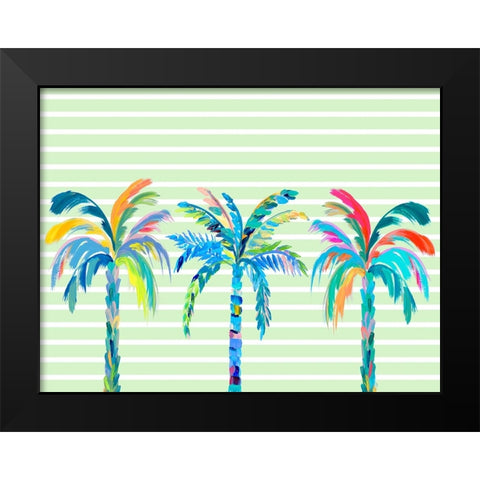 Funky Palm Trees Black Modern Wood Framed Art Print by DeRice, Julie
