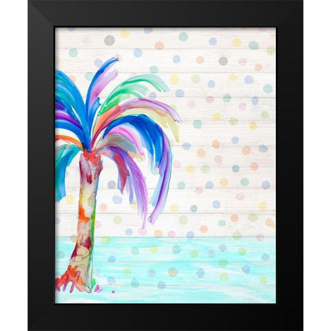 Funky Palm on Dots II Black Modern Wood Framed Art Print by DeRice, Julie