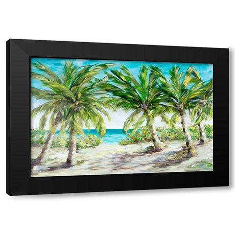 Palm Escape Black Modern Wood Framed Art Print with Double Matting by DeRice, Julie
