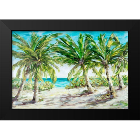 Palm Escape Black Modern Wood Framed Art Print by DeRice, Julie