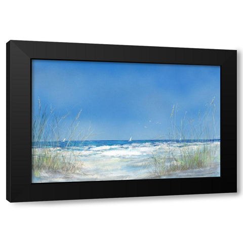 Grassy Seascape Black Modern Wood Framed Art Print by DeRice, Julie