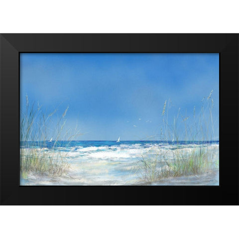 Grassy Seascape Black Modern Wood Framed Art Print by DeRice, Julie