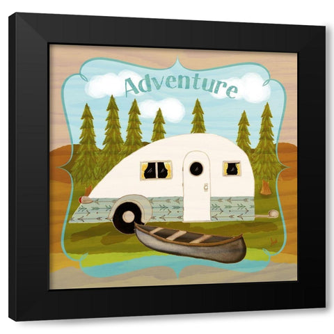 Camping I Black Modern Wood Framed Art Print with Double Matting by Metz, Andi