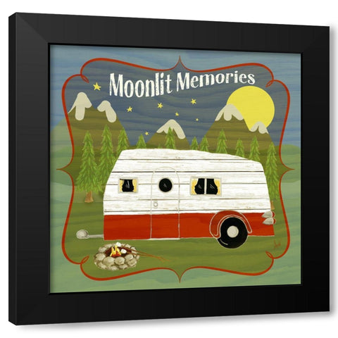 Camping II Black Modern Wood Framed Art Print with Double Matting by Metz, Andi