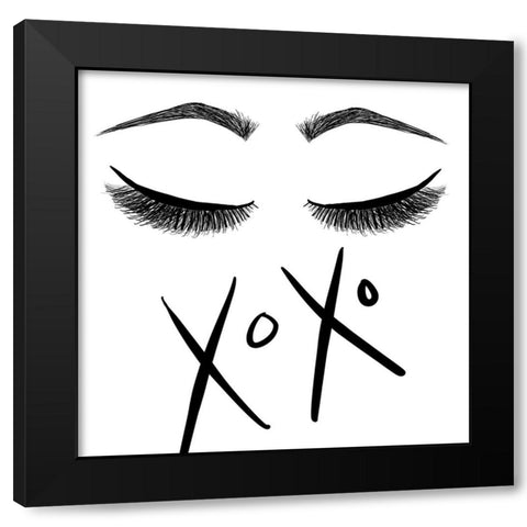XOXO Black Modern Wood Framed Art Print with Double Matting by SD Graphics Studio
