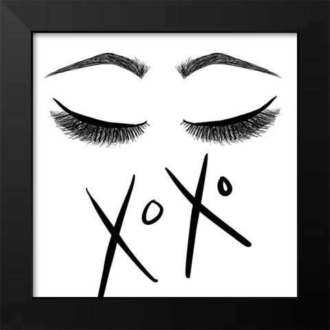XOXO Black Modern Wood Framed Art Print by SD Graphics Studio