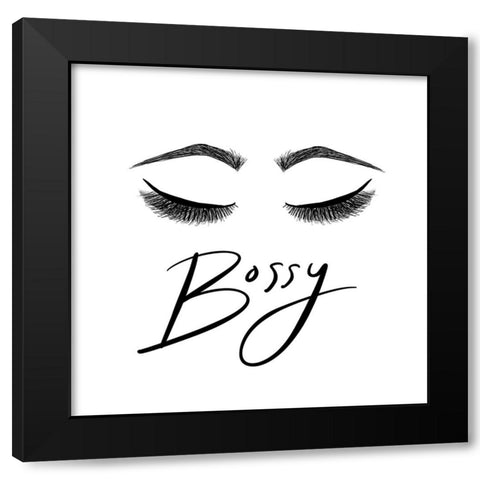 Bossy Black Modern Wood Framed Art Print by SD Graphics Studio