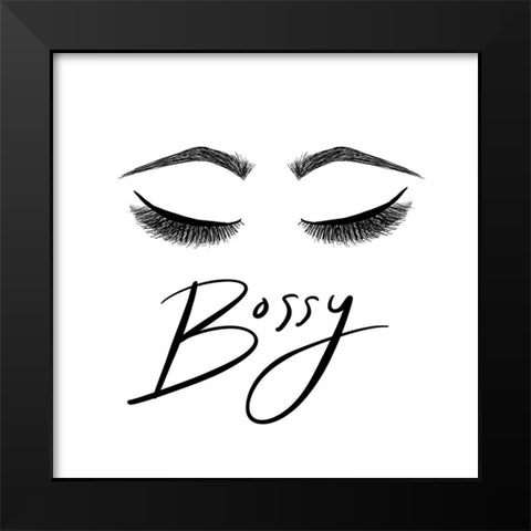 Bossy Black Modern Wood Framed Art Print by SD Graphics Studio