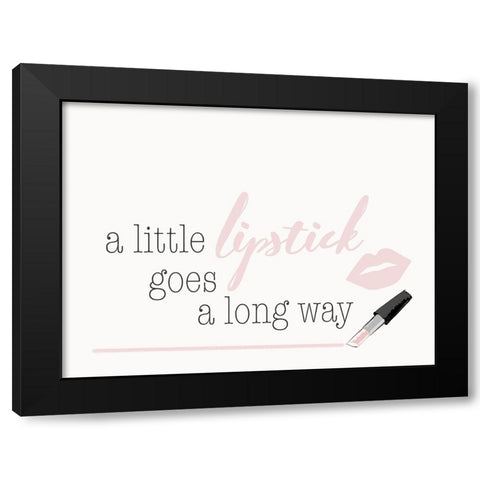 A Little Lipstick Black Modern Wood Framed Art Print by SD Graphics Studio