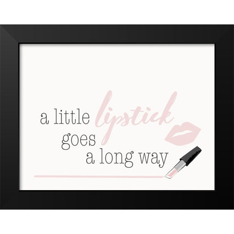 A Little Lipstick Black Modern Wood Framed Art Print by SD Graphics Studio