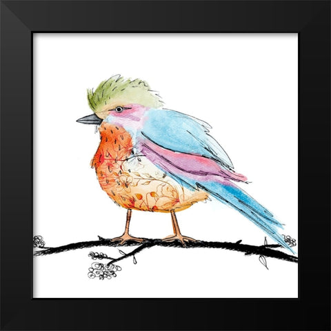 Bright Bird II Black Modern Wood Framed Art Print by SD Graphics Studio