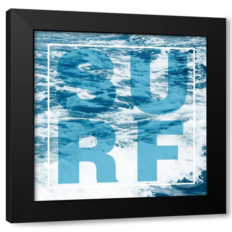 SURF Black Modern Wood Framed Art Print with Double Matting by Navas, Emily
