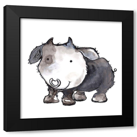 Friendly Smiles Black Modern Wood Framed Art Print by Diannart