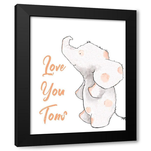 Love You Tons Black Modern Wood Framed Art Print by Diannart
