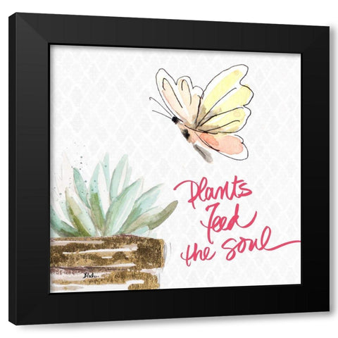 Plants Feed the Soul Black Modern Wood Framed Art Print with Double Matting by Pinto, Patricia